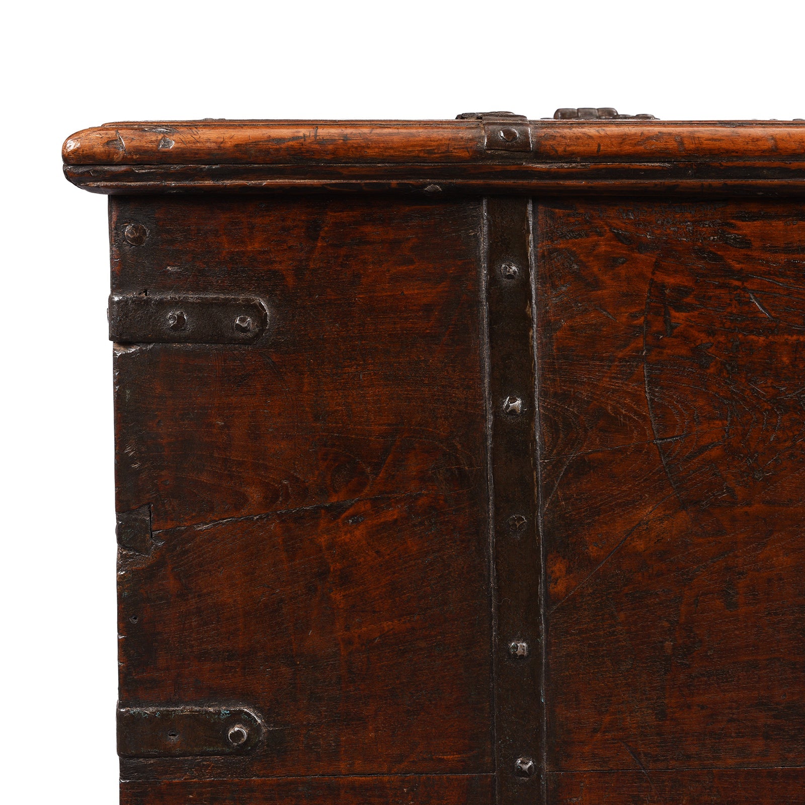 Iron Bound Teak Chest From Gujarat - 19th Century