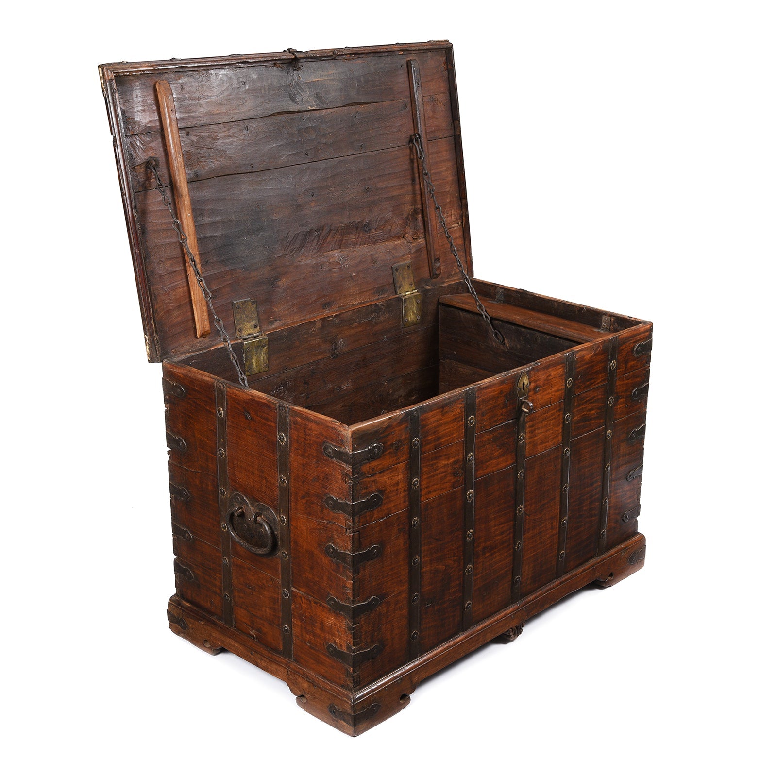 Iron Bound Teak Chest - 19th Century
