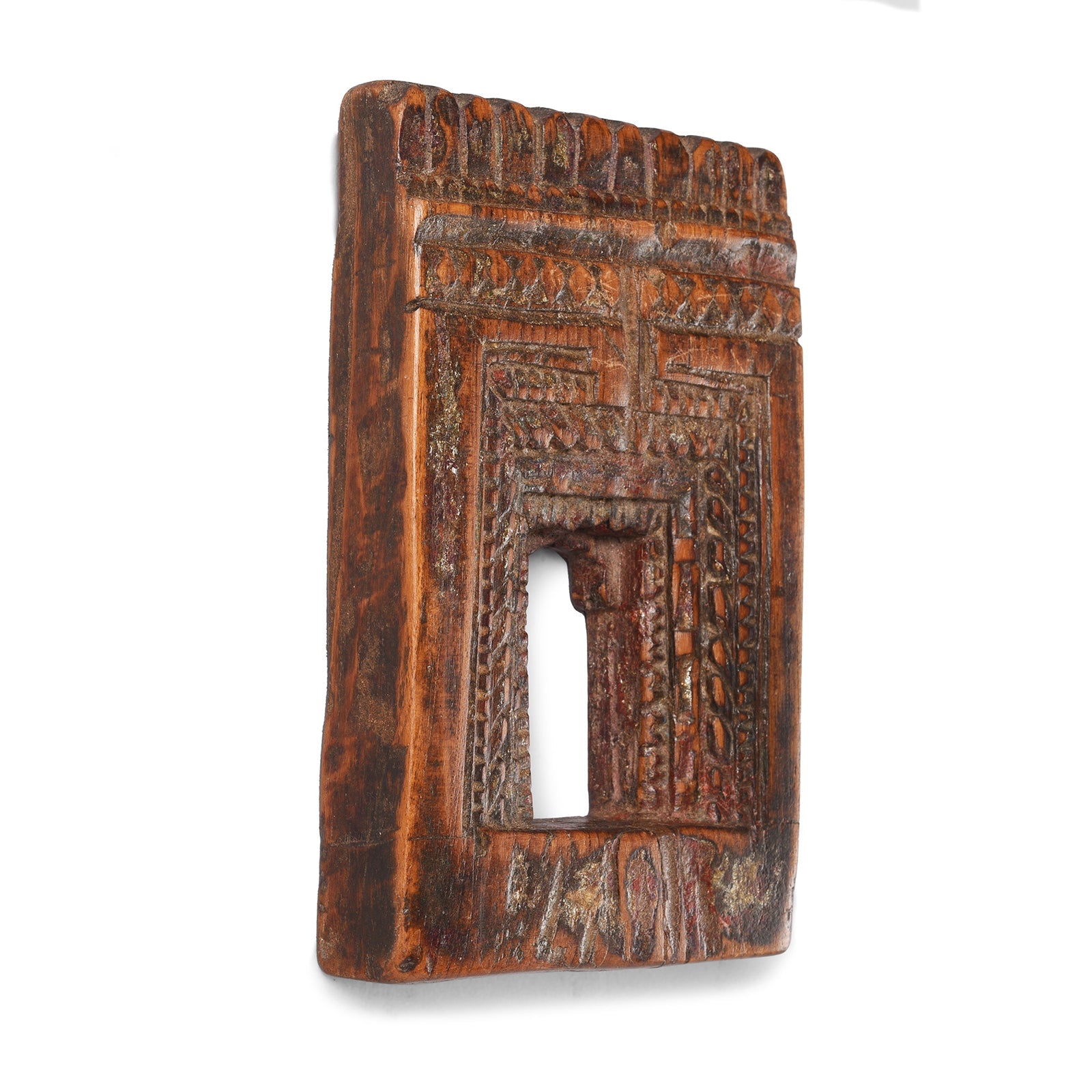 Carved Teak Votive Panel From Andra Pradesh - Early 20thC