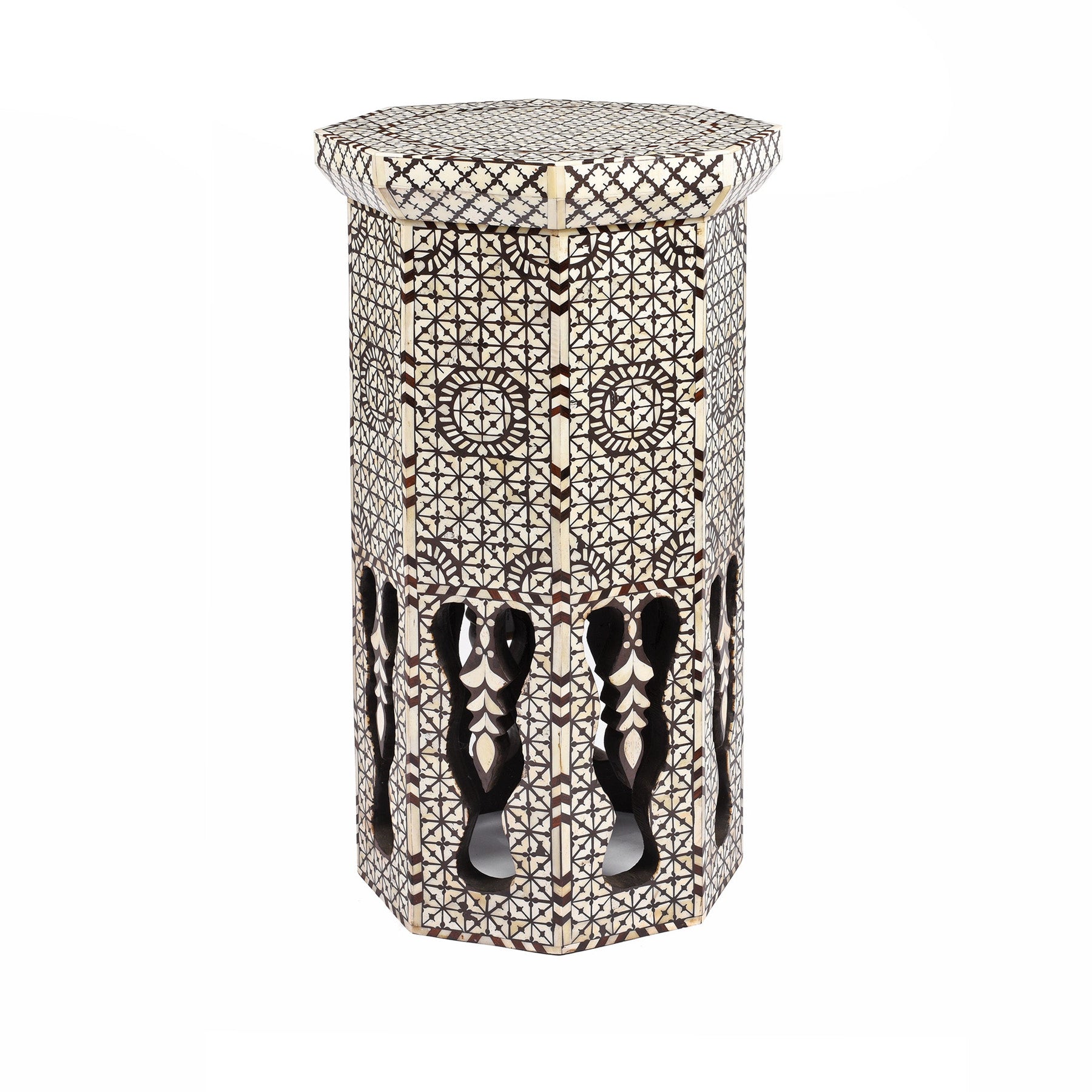 Bone Inlay Lamp Table