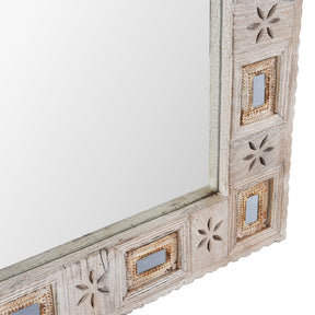 Indian Mango Wood Mirror - Kutchi Style
