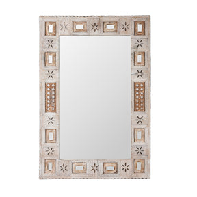 Indian Mango Wood Mirror - Kutchi Style