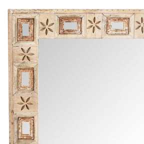 Indian Mango Wood Mirror - Kutchi Style