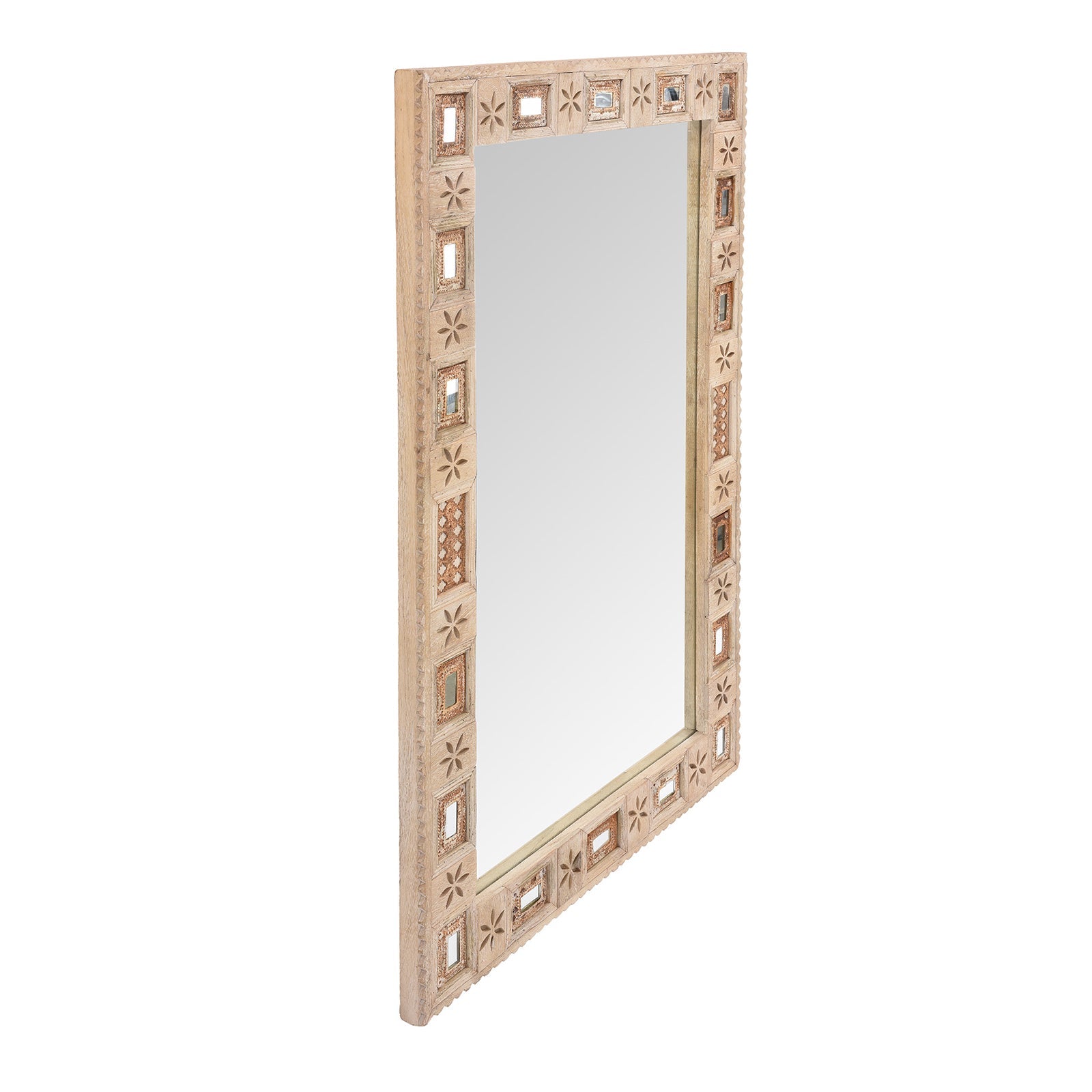 Indian Mango Wood Mirror - Kutchi Style
