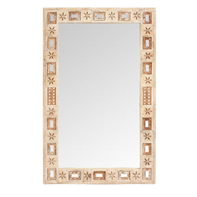 Indian Mango Wood Mirror - Kutchi Style