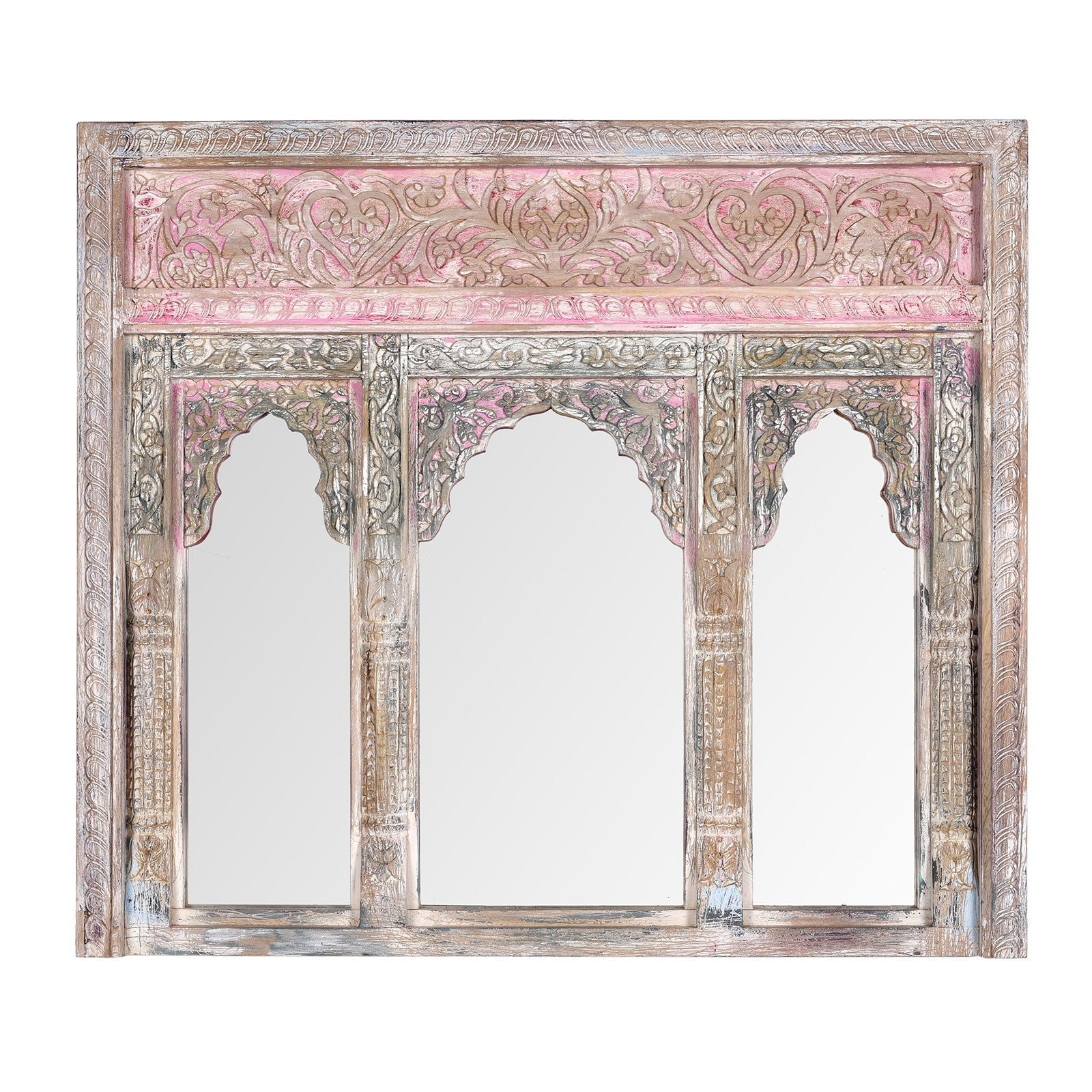 Indian Jharokha Triple Mirror - Rajasthani Style