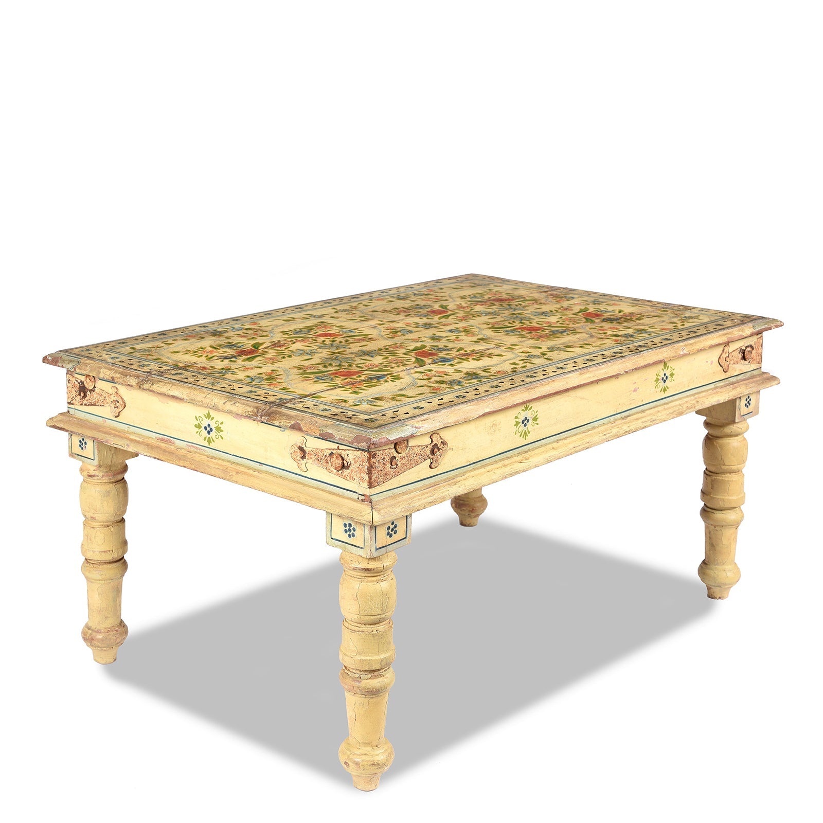 Vintage Painted Coffee Table From Rajasthan