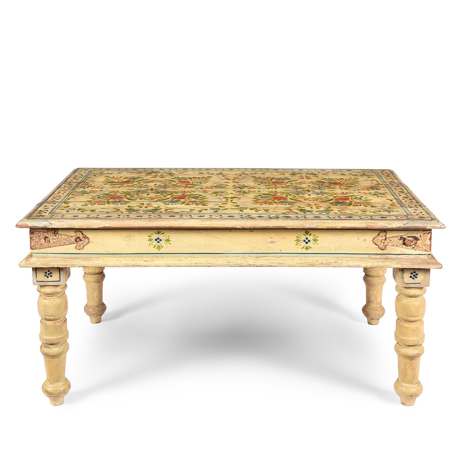 Vintage Painted Coffee Table From Rajasthan