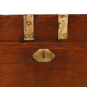 Brass Bound Teak Military Chest From Hyderabad -19th Century