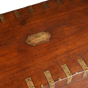 Brass Bound Teak Military Chest From Hyderabad -19th Century