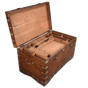 Brass Bound Teak Military Chest From Hyderabad -19th Century