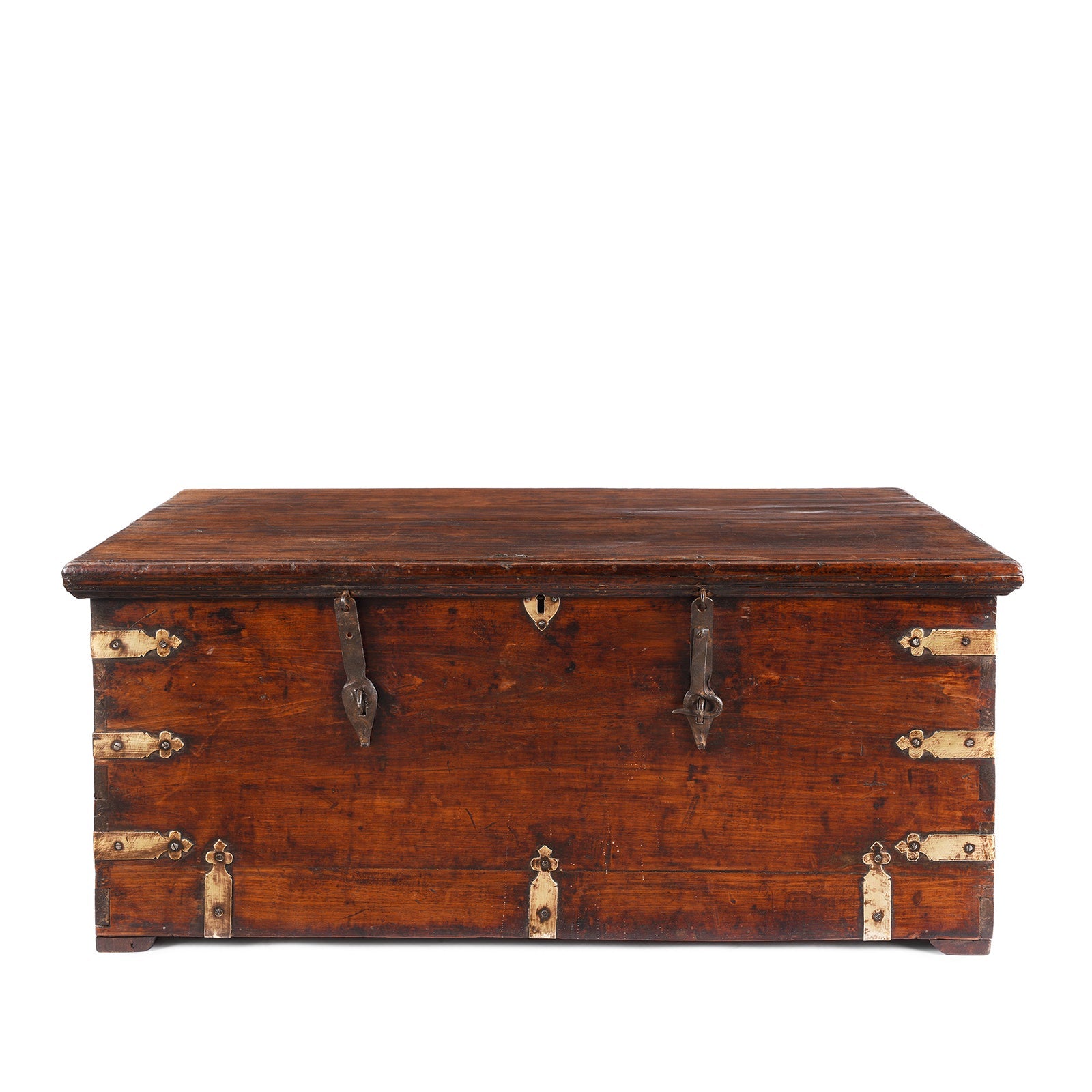 Brass Bound Military Chest From Gujarat - 19th Century