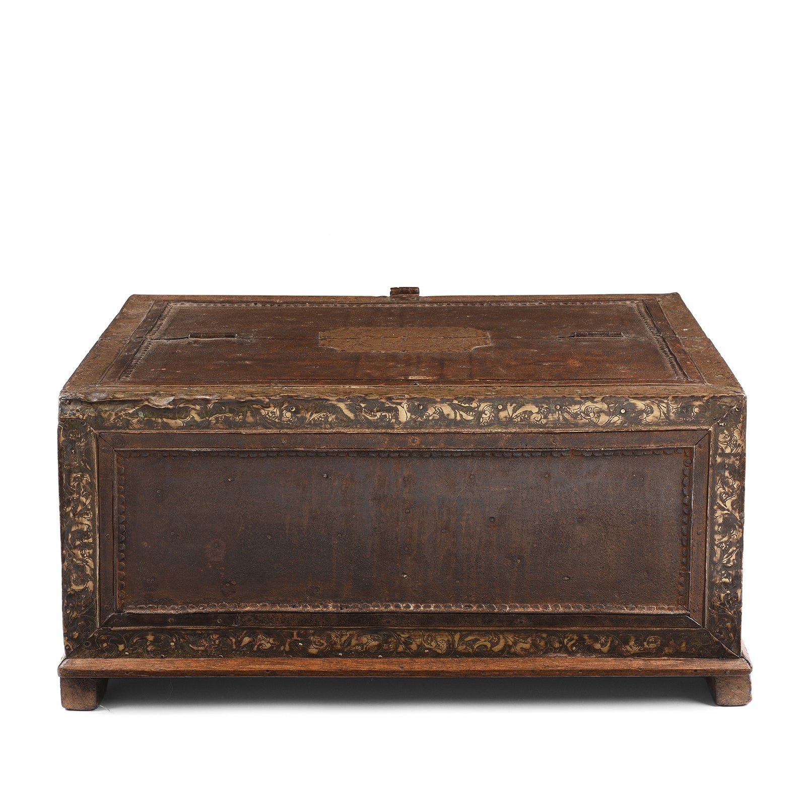 Brass & Iron Trousseau Box From Shekhawati - 19th Century
