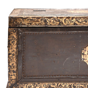 Brass & Iron Trousseau Box From Shekhawati - 19th Century