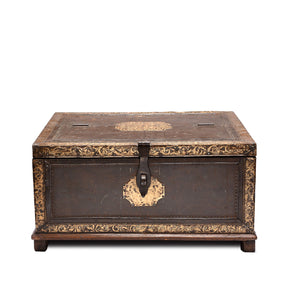 Brass & Iron Trousseau Box From Shekhawati - 19th Century