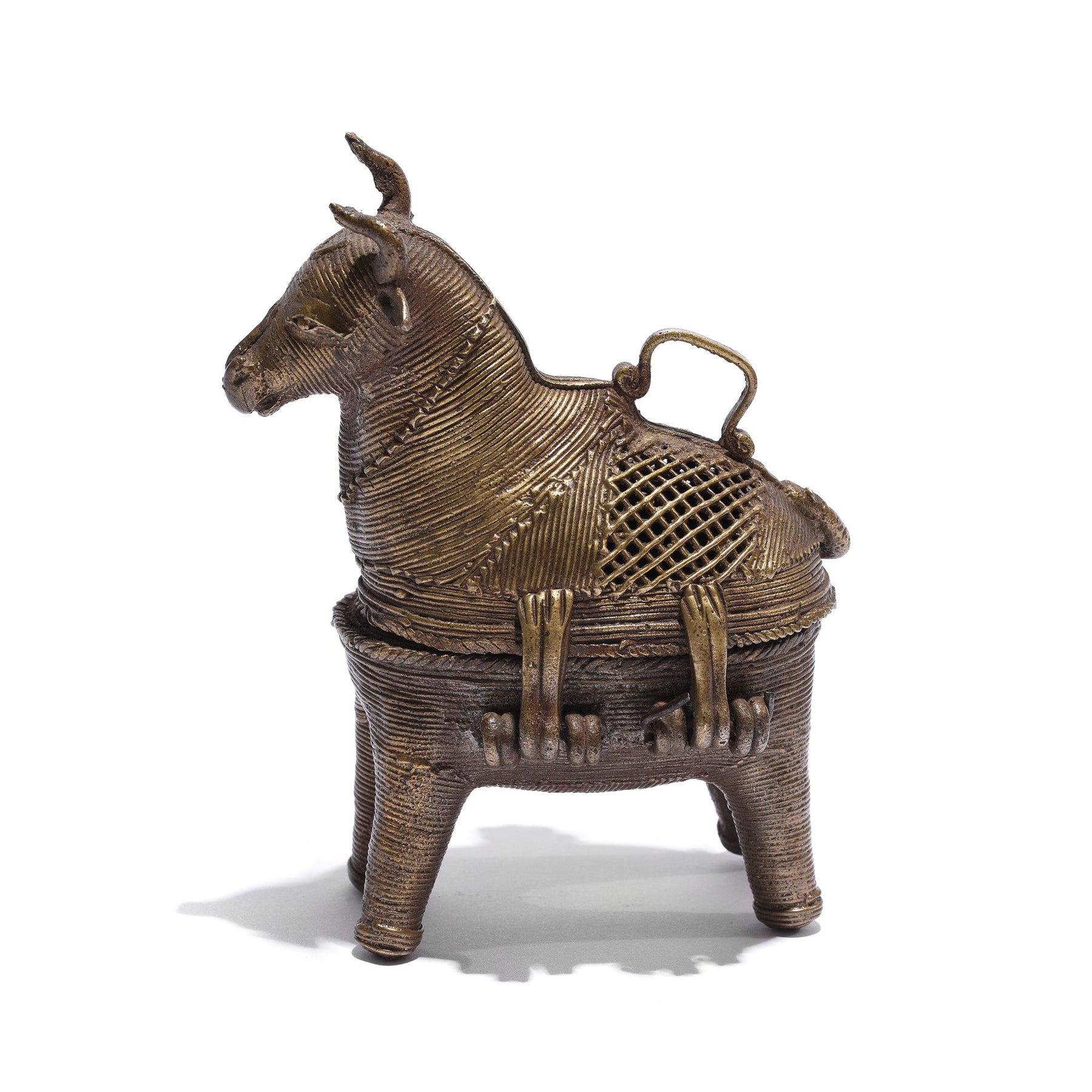 Brass Dokra Work Cow From Orissa
