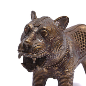 Brass Dhokra Work Tiger From Orissa - Ca 1920's