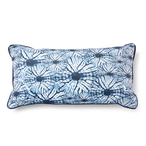 Indigo Itajime Grid Long Cushion by Tatie Lou & Pad