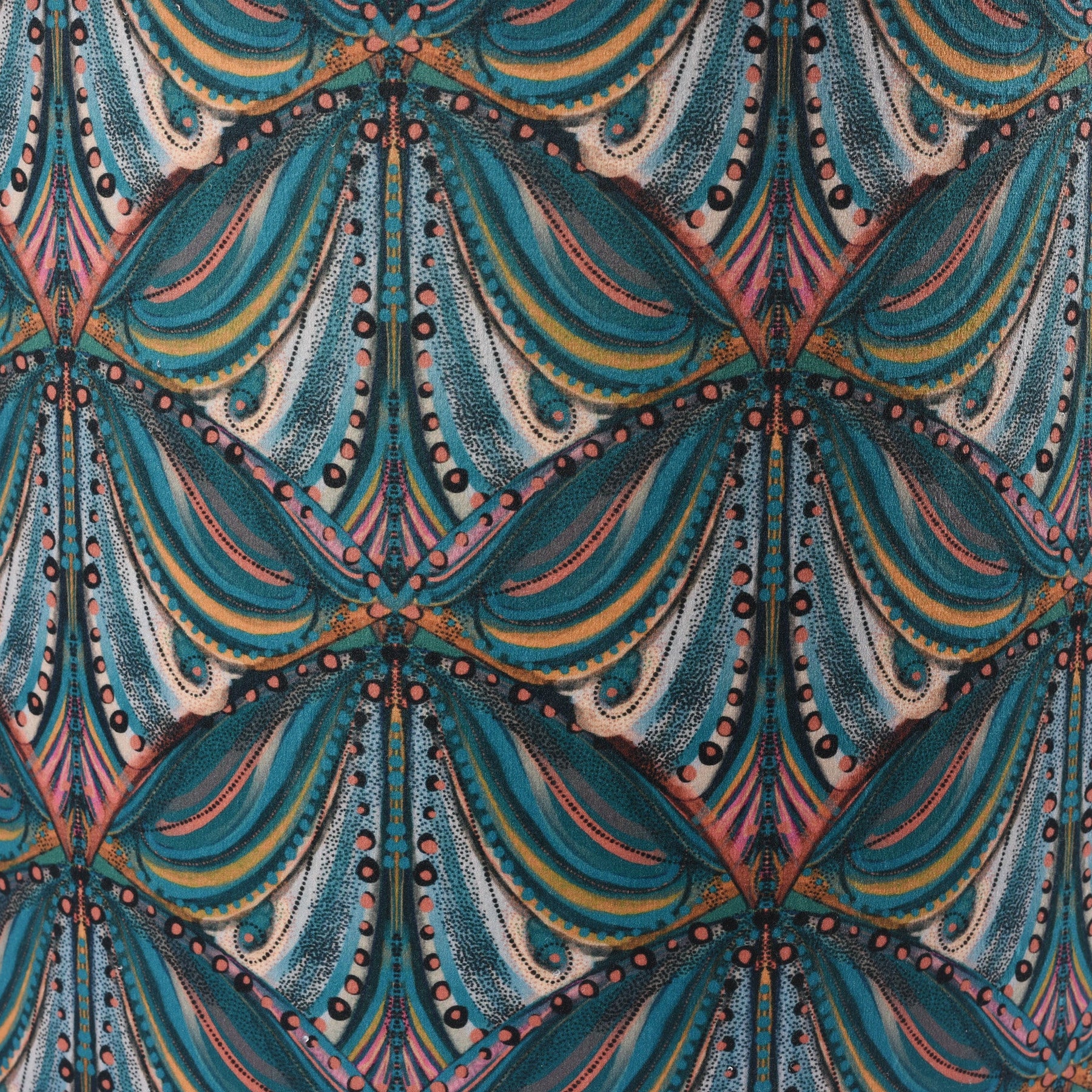 Teal Mumbai Deco Velvet Drum Shade