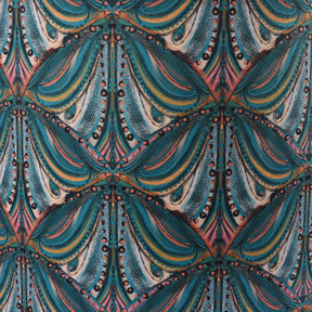 Teal Mumbai Deco Velvet Drum Shade