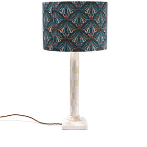 Teal Mumbai Deco Velvet Drum Shade