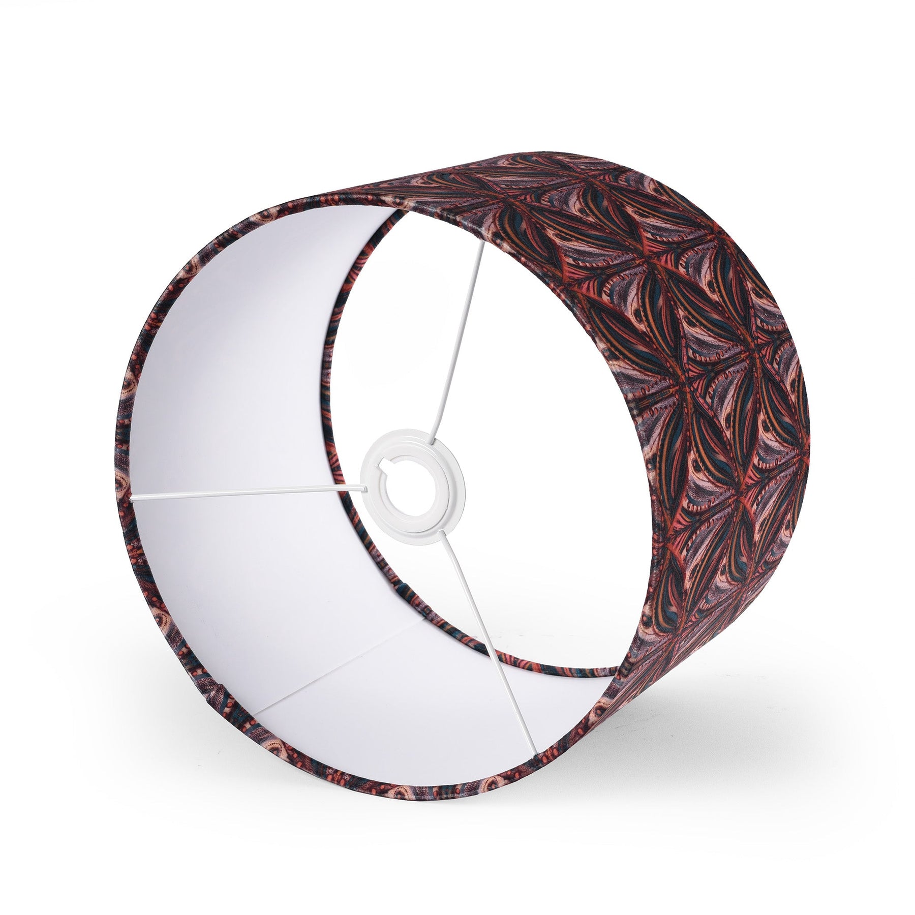 Teal Mumbai Deco Velvet Drum Shade