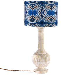 Indigo Itajime Diamond Drum Lamp Shade