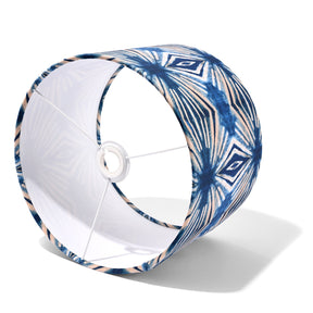 Indigo Itajime Diamond Drum Lamp Shade