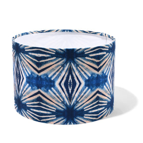 Indigo Itajime Diamond Drum Lamp Shade
