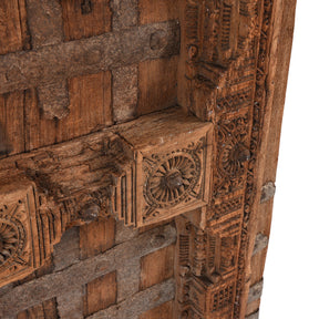Carved Teak Door From Kutch - 19th Century