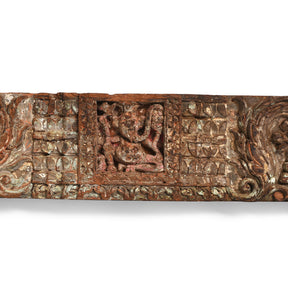 Carved Teak Lintel Panel From Kutch - 19th Century