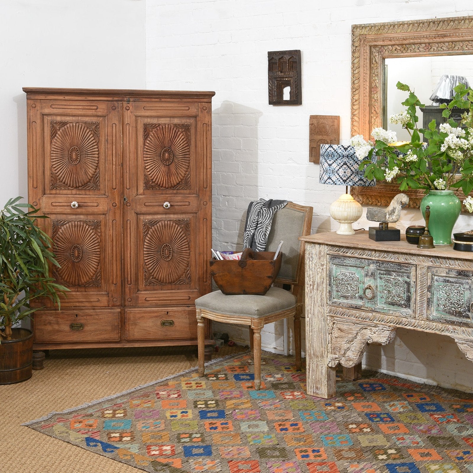 Indian Almirah Cabinet From Gujarat - 19thC