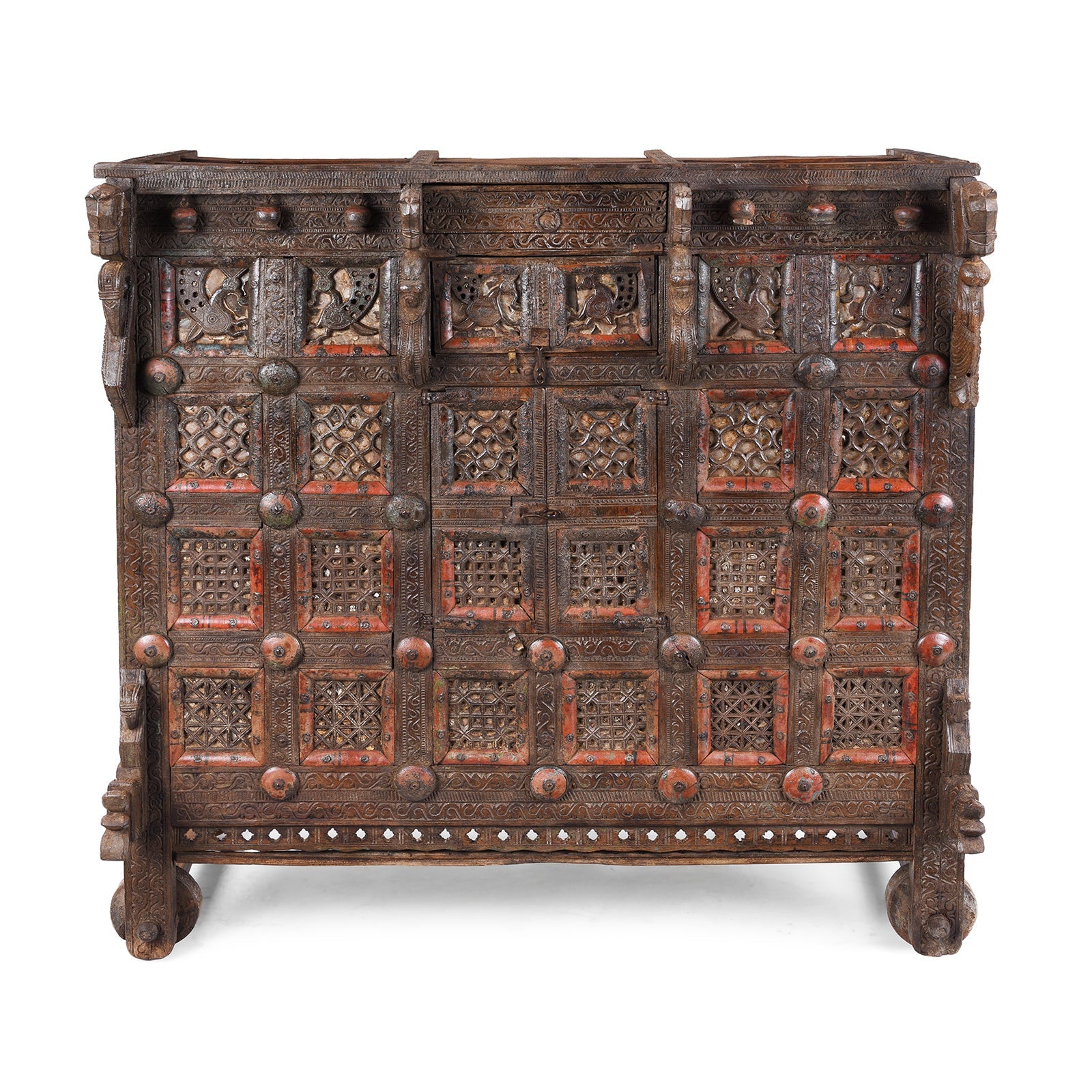 Teak Majus Dowry Chest From Saurashtra - 19th Century