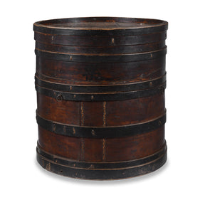 Painted Willow Hat Box From Shanxi - 19th Century