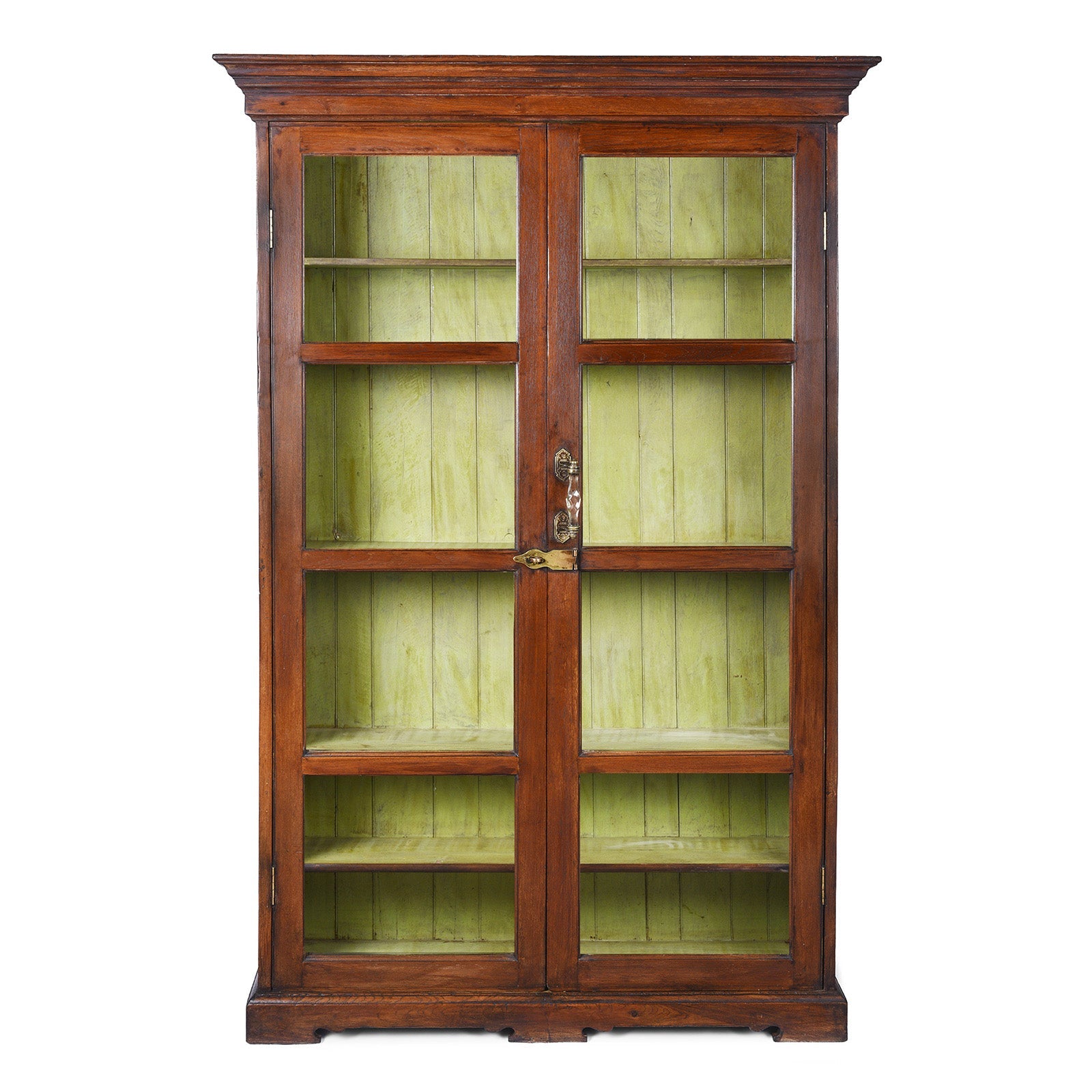 Glazed Teak Indian Book Cabinet - 19th Century