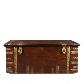 Brass Bound Military Chest From Kutch - 19th Century