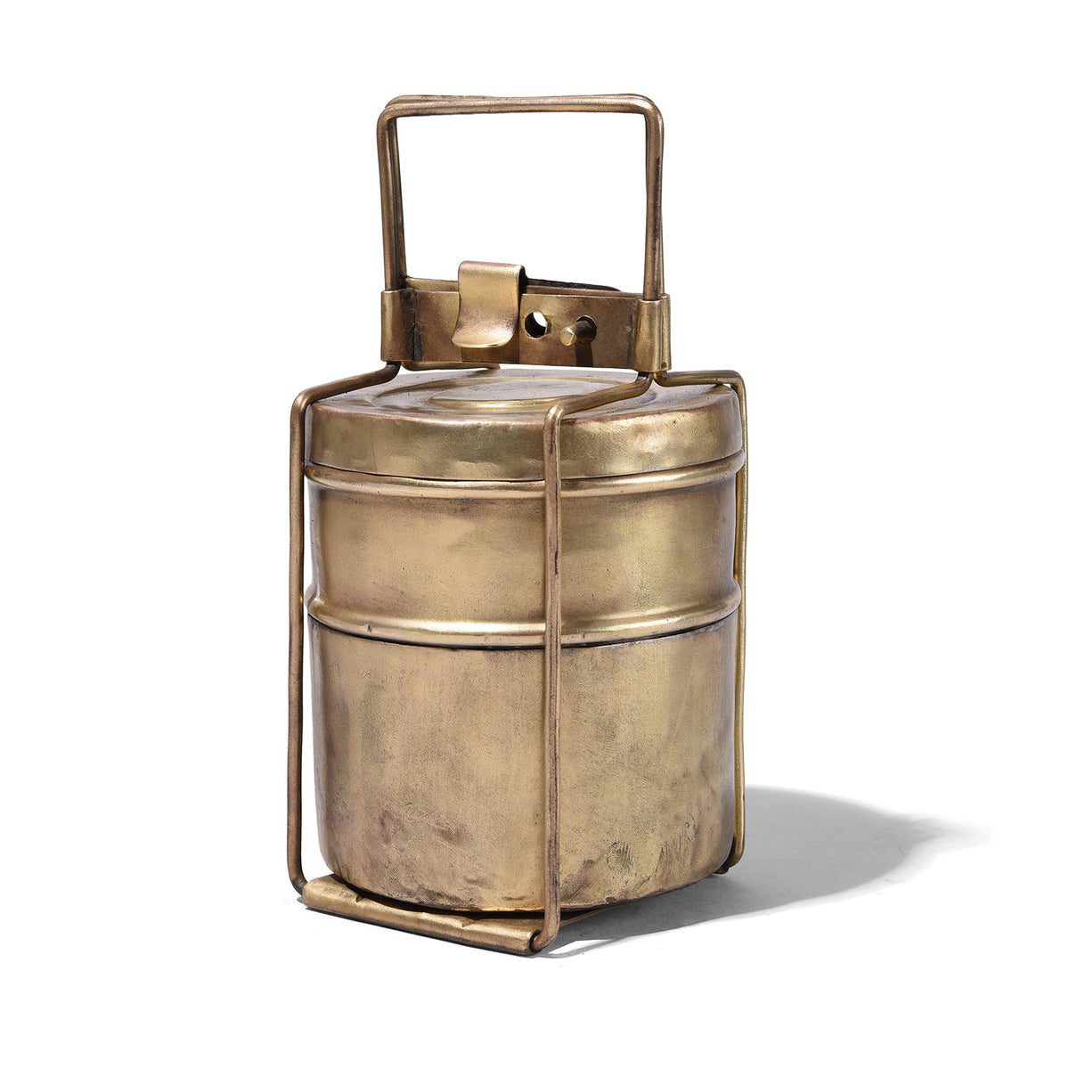 2 Tier Brass Tiffin Box - Ca 1920