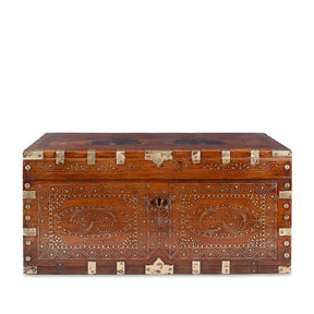 Brass Bound Mandalay Dowry Box From Burma - 1900