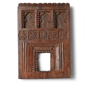Carved Teak Votive Panel From Andhra Pradesh - Ca 1920's