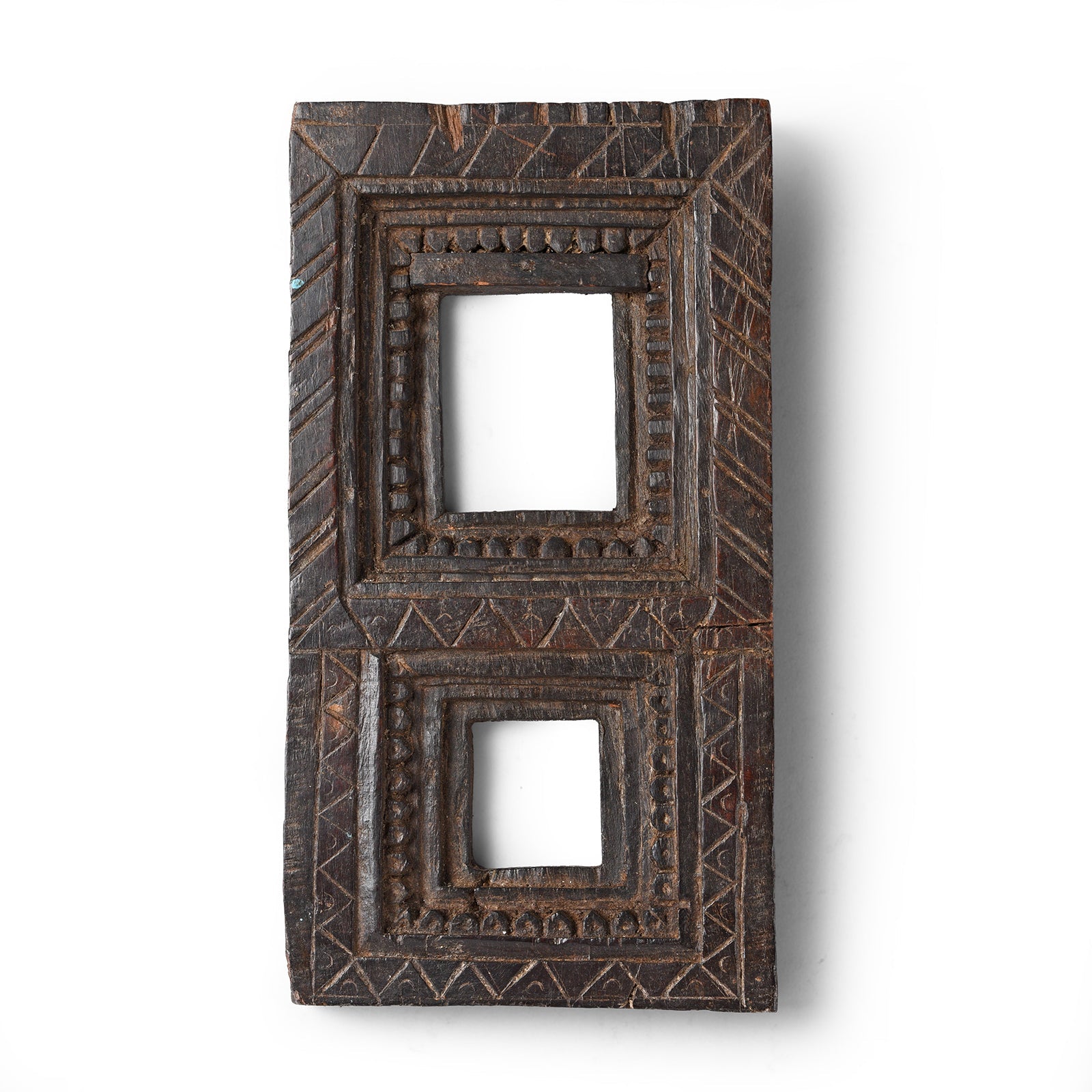 Carved Teak Votive Panel From Andhra Pradesh - Ca 1920's