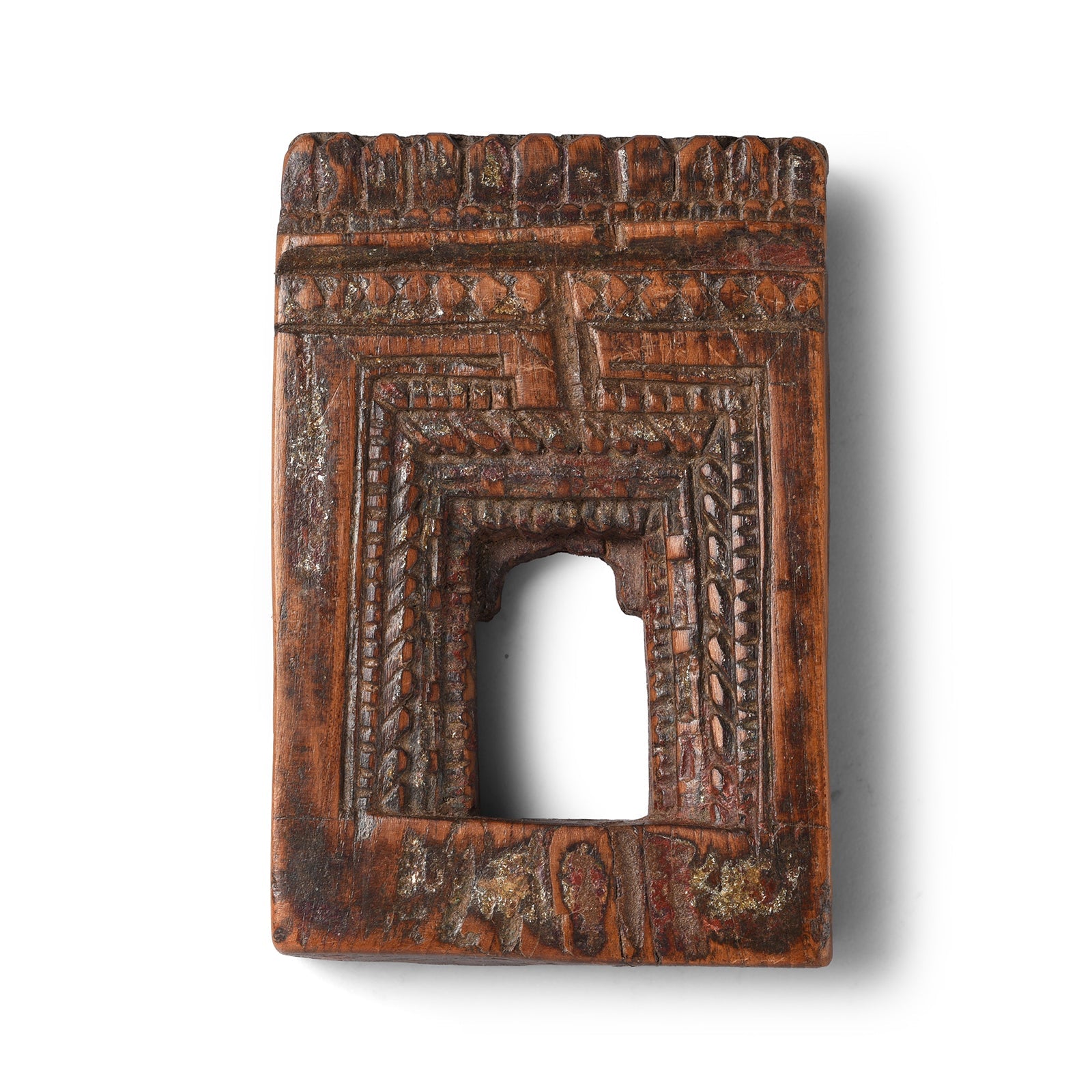 Carved Teak Votive Panel From Andra Pradesh - Early 20thC