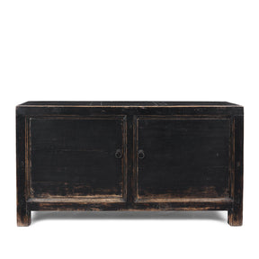 Black Lacquer Sideboard From Shanxi - 19th Century