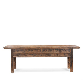 Antique 7 Drawer Console Table - 19th Century