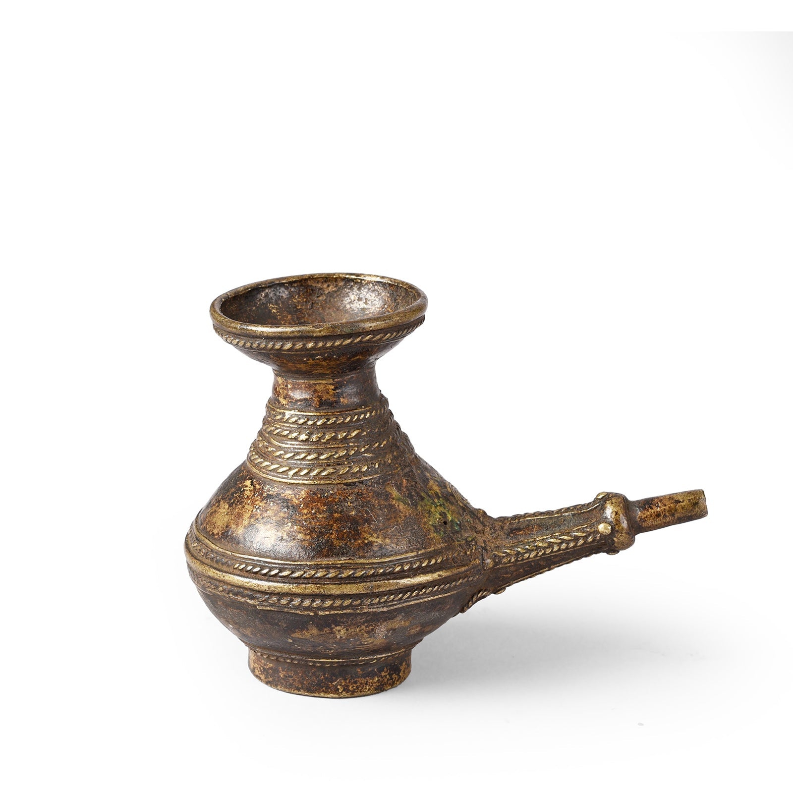 Saora Tribal Jeri Wine Pipe From Orissa - Ca 1920's