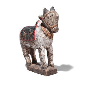 Carved Teak Nandi Bull Figurine From Rajasthan - 1940's