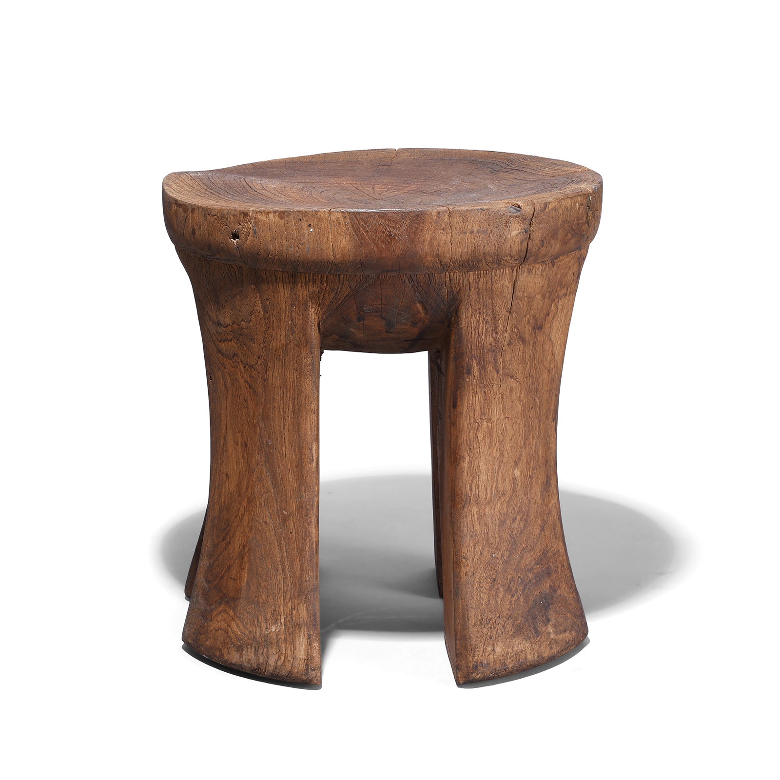 Old Wood Stool From Himchal - Ca 1900