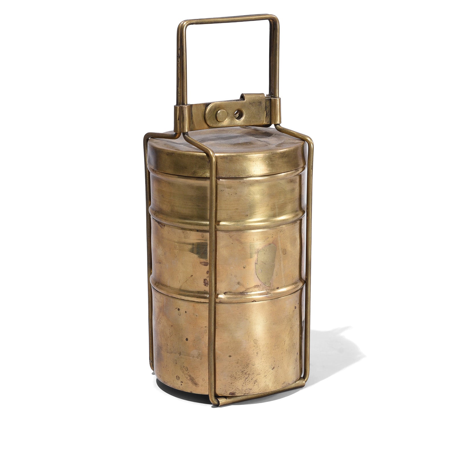 3 Tier Brass Tiffin Box - Early 20th Century
