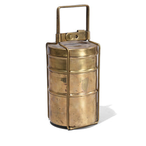 3 Tier Brass Tiffin Box - Early 20th Century