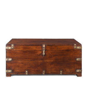Brass Bound Teak Military Chest - 19th Century