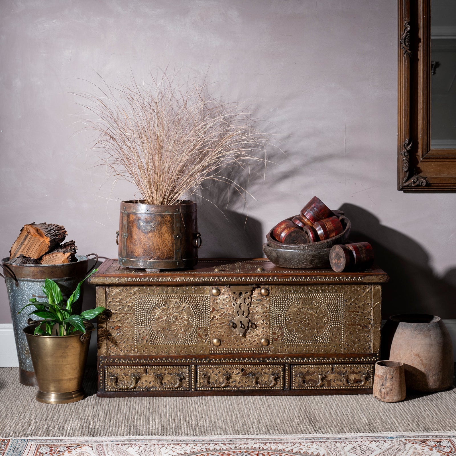 Brass Studded Teak Zanzibar Chest From Surat  - 19th Century